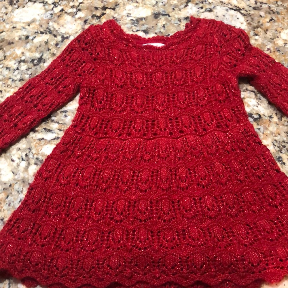 Cat & Jack red sparkly sweater dress